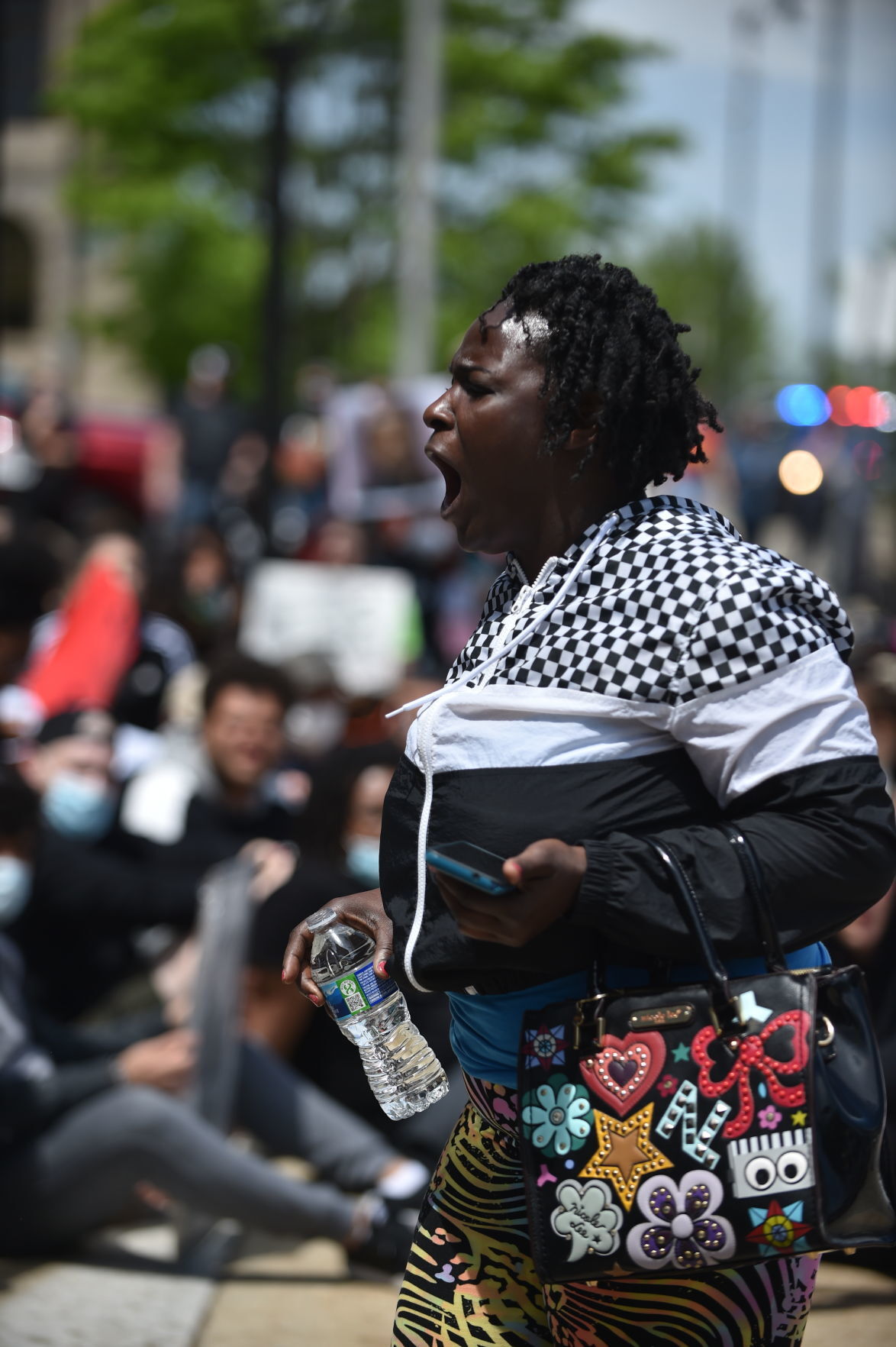 At Monday's protest